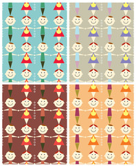 seamless children pattern illustration.Vector backgrounds