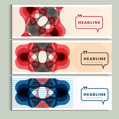 Set of 3 covers with abstract patterns