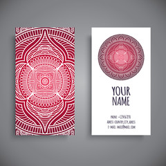 Business card. Vintage decorative elements.