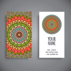 Business card. Vintage decorative elements.