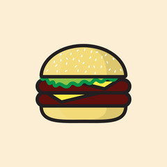 Hamburger Vector Icon