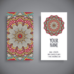 Business card. Vintage decorative elements.