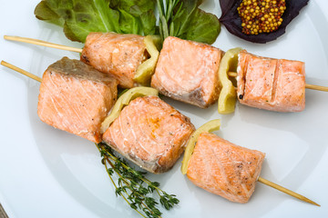 Salmon skewer