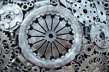 mechanical gears join together, abstract join gears