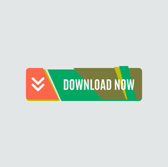 Colorful download web button. Modern flat design.