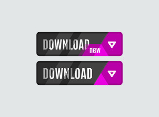 Download button, futuristic hi-tech UI design