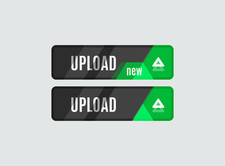 Upload button, futuristic hi-tech UI design