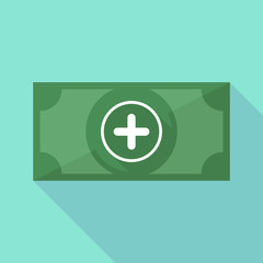 Obraz premium Long shadow banknote icon with a sum sign