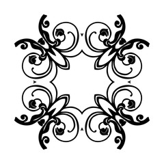 Ornament black white card with mandala.