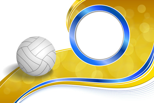 Background abstract sport volleyball blue yellow ball circle frame illustration vector