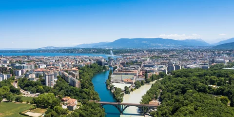 Foto op Canvas Aerial view of  Geneva city in Switzerland © Samuel B.