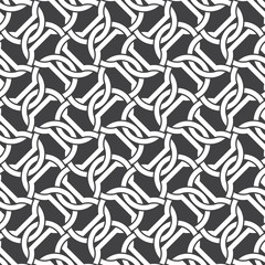 Seamless pattern of intersecting dumbbells with swatch for filling. Celtic chain mail. Fashion geometric background for web or printing design.