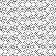 Seamless pattern of intersecting waves with swatch for filling. Celtic chain mail. Fashion geometric background for web or printing design.