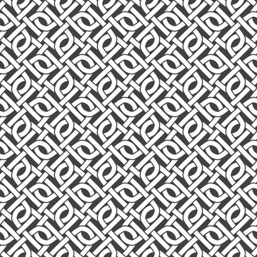 Seamless pattern of intersecting zeros with swatch for filling. Celtic chain mail. Fashion geometric background for web or printing design.