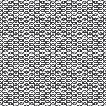 Seamless pattern of intersecting waves with swatch for filling. Celtic chain mail. Fashion geometric background for web or printing design.