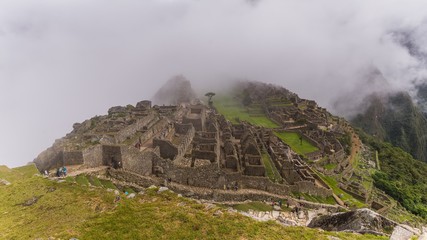 the famous inca ruins of machu picchu in peru