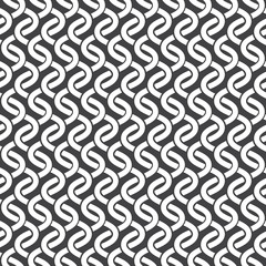 Seamless pattern of intersecting waves with swatch for filling. Celtic chain mail. Fashion geometric background for web or printing design.