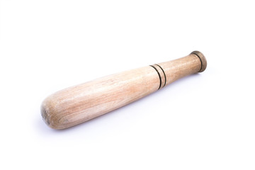 wooden pestle isolated on white background