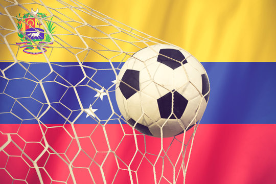 Venezuela soccer ball vintage color