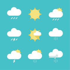 Flat Weather Icons Set