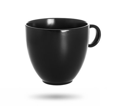 black cup isolated on white background