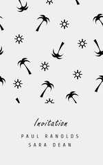 Vector minimal invitation card or ticket, monochrome geometric