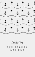 Vector minimal invitation card or ticket, monochrome geometric