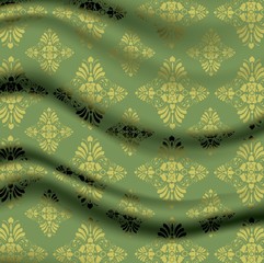 Damask ornament pattern on glamour curtain