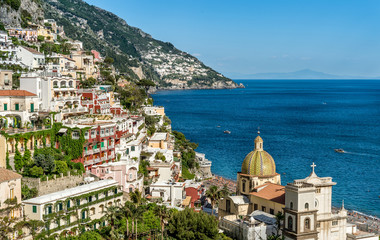 Landscape of Positano village at Amalfi Coast, Italy.