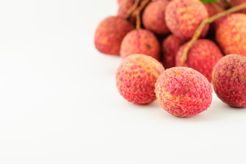 Red Litchi fruit isolated
