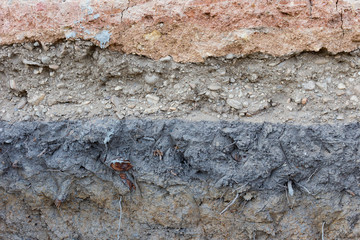 soil layers in underground earth of science environment