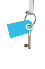 Schlüssel und Schlüsselanhänger blau