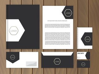 Creative corporate identity. Documentation for business. Vector stationery design template.