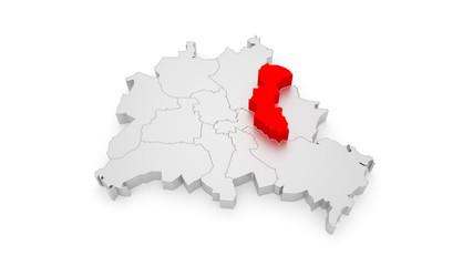 Naklejka premium Lichtenberg, Berlin Bezirke 3D