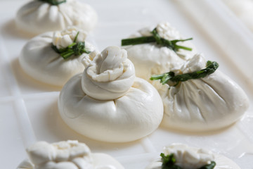 burrata cheese on a production