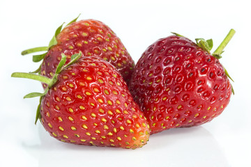 Group of Stawberries isolated on white background