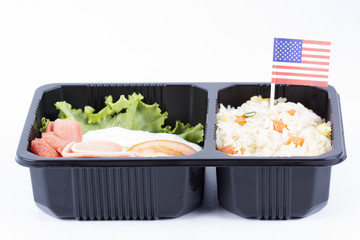 Fried Rice with Egg Ham and Sausage