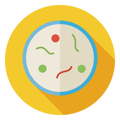 Flat Science and Medicine Laboratory Bacteria Circle Icon with L