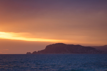 Naklejka na ściany i meble Sunset in the Bay of Alanya
