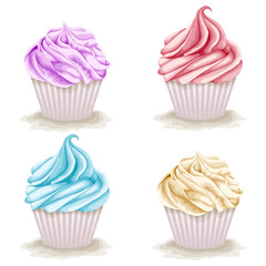 Set of cupcakes