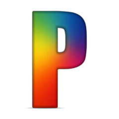 Gay Flag Shiny Glass Alphabet