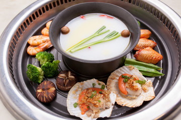 Barbecue and hot pot together