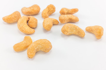 Cashews Nut on white background.