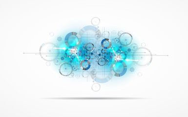 Abstract tech background. Futuristic technology interface. Vector