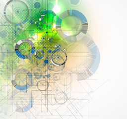 Abstract tech background. Futuristic technology interface. Vector