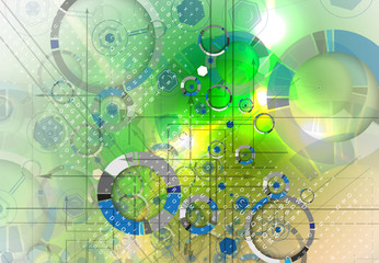 Abstract tech background. Futuristic technology interface. Vector