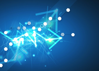 Abstract tech background. Futuristic technology interface. Vecto