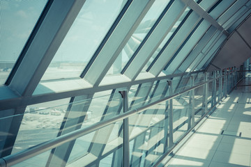 Abstract Structure of metal and glass window with retro style