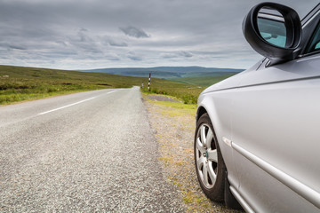 Car by country road