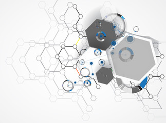 Obraz premium Abstract tech background. Futuristic technology interface. Vector